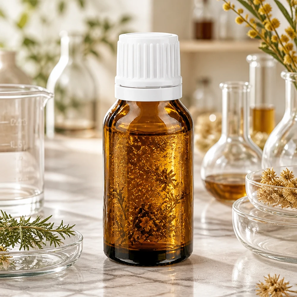Flacon en verre brun 15ml avec bouchon à vis blanc VR Flacon de pharmacie compact de 15 ml en verre ambré avec bouchon OV blanc pour extraits naturels