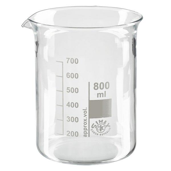 Bécher 800ml en verre borosilicate résistant à la chaleur (forme basse)