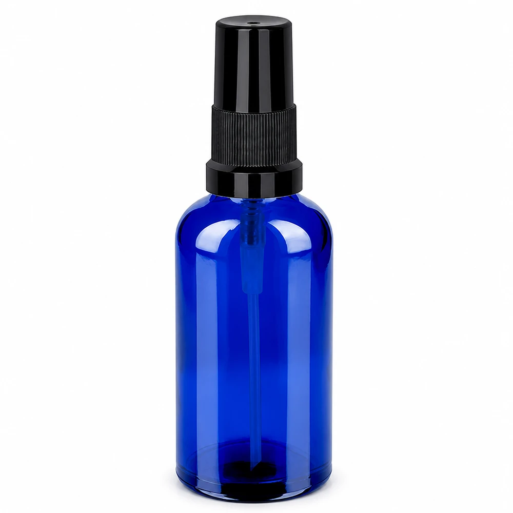 Vaporisateur 50ml noir STD BlueLine UT18/50 Petit vaporisateur en verre bleu de 50 ml pour les nettoyants de parfum et les mélanges DIY