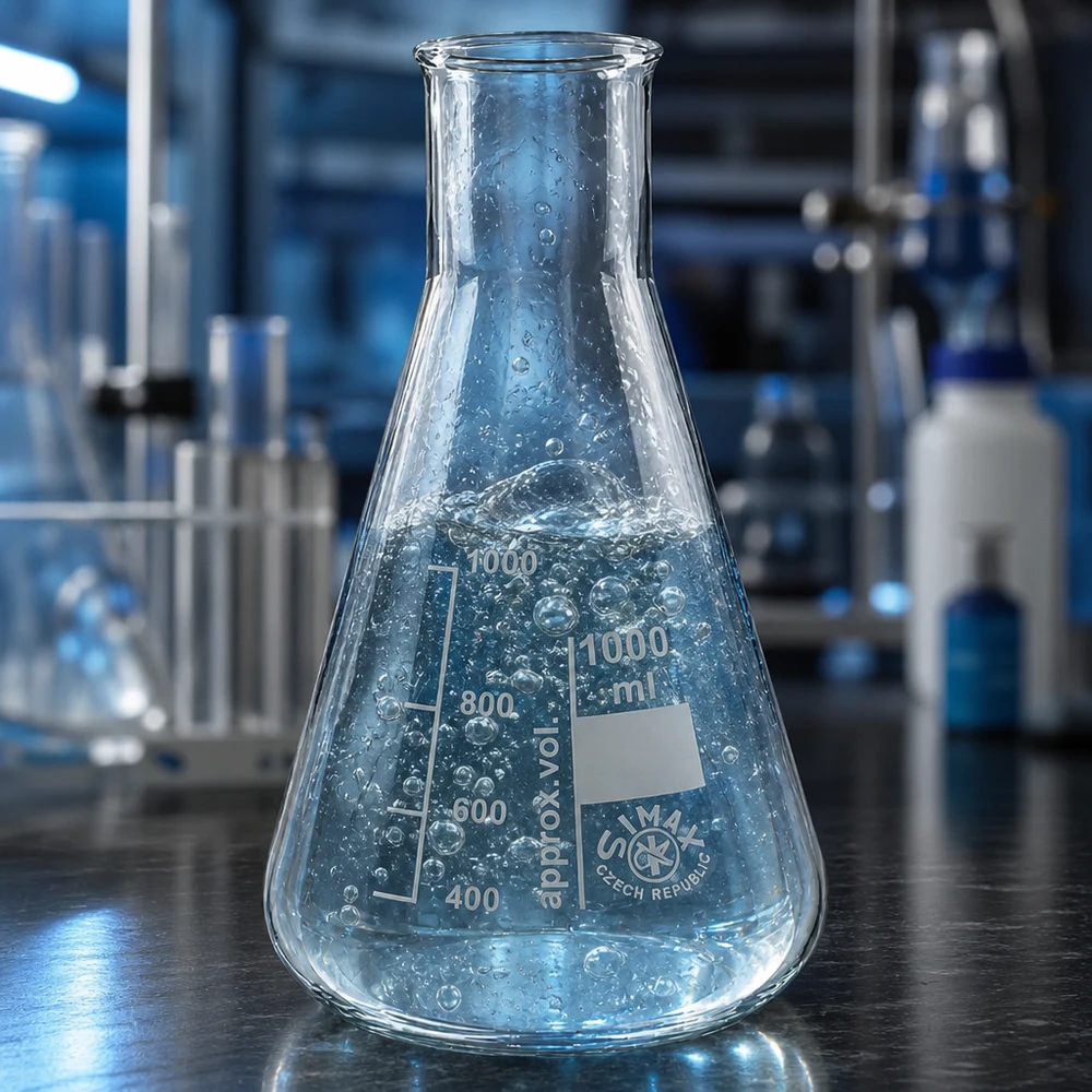 Erlenmeyer 100ml col large, verre borosilicate Erlenmeyer 100ml col large idéal pour les titrages et les réactions en analyse