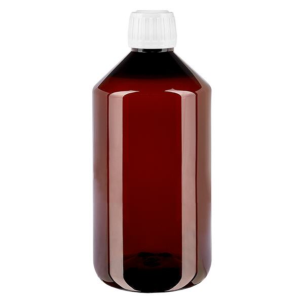Flacon PET 750ml avec bouchon d'inviolabilité standard blanc Flacon PET 750ml avec bouchon d'inviolabilité standard blanc