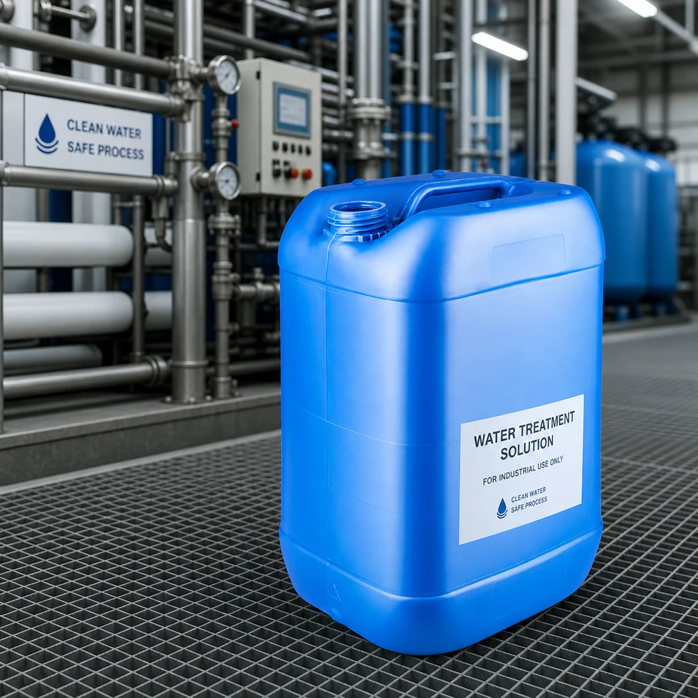 Bidon en plastique de grande capacité, 25 L, bleu, sans couvercle, pour solutions de traitement de l'eau