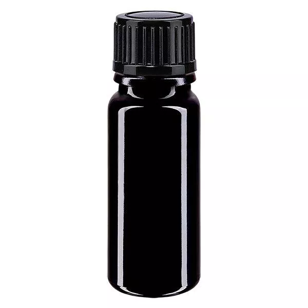 Flacon de pharmacie violet 10ml bouchon vissable noir std Flacon de pharmacie violet 10ml bouchon vissable noir std