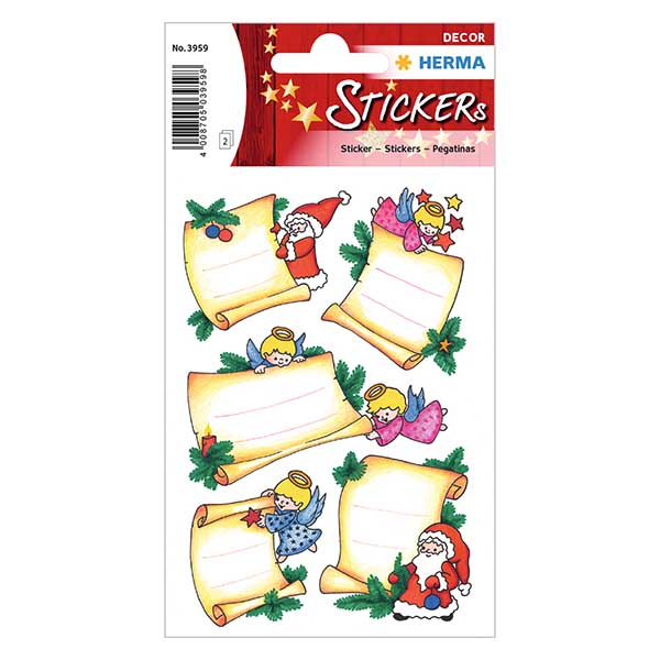 Sticker "Lettre de Noël" (10 étiquettes avec paillettes) Sticker "Lettre de Noël" (10 étiquettes avec paillettes)