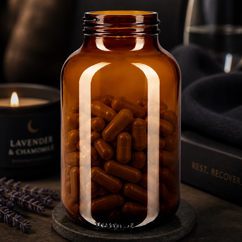 Grande bouteille de pharmacie de 1000ml en verre brun idéale pour le stockage professionnel de médicaments