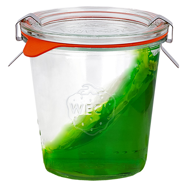 Lot de 24 verres à pied Weck 290ml de haut, 1/5L de verre