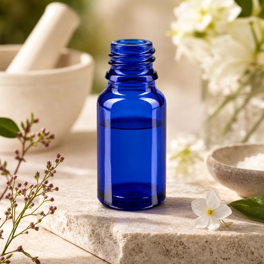 Flacon 10 ml DIN18 - verre bleu Flacon compte-gouttes bleu pratique de 10 ml en verre Apo stable pour un dosage exact au quotidien