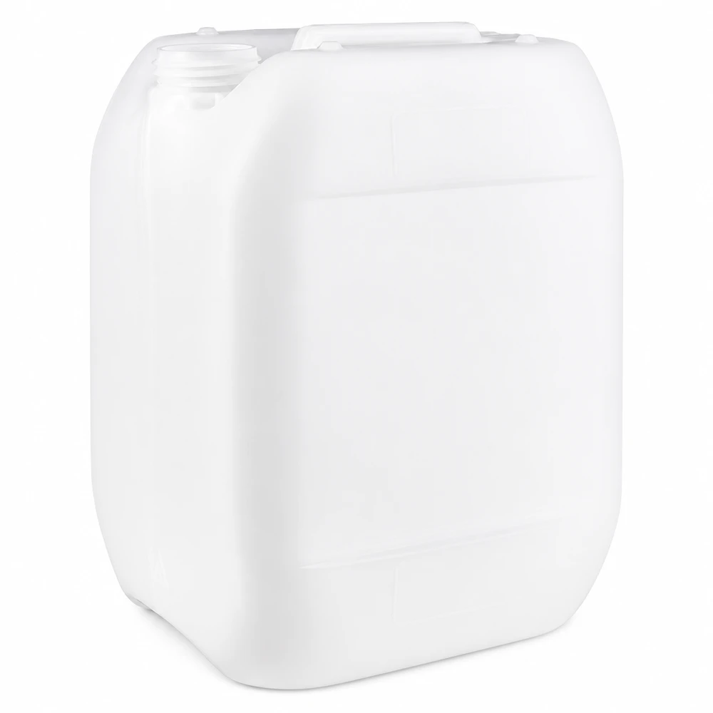 Bidon de 10 litres, blanc, adapté au contact alimentaire, rectangulaire, empilable, sans couvercle