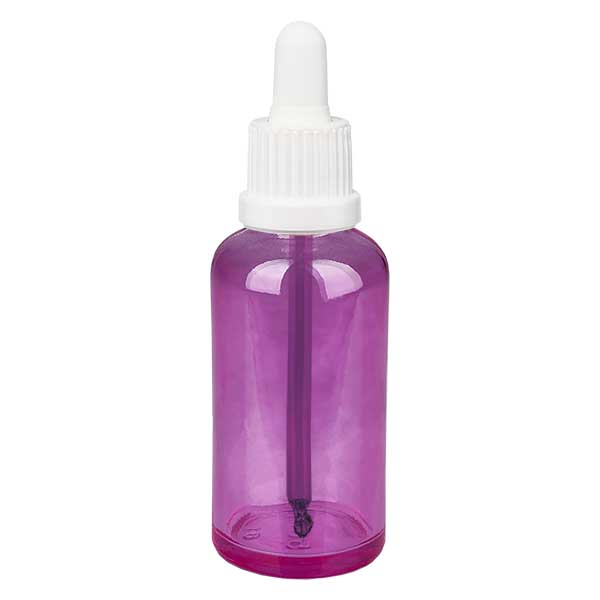 Flacon pipette 50ml blanc originalité bouchon à vis PurpleLine UT18/50