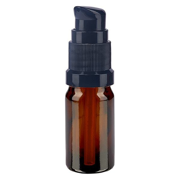 Flacon de pharmacie brun 5ml bouchon pompe noir