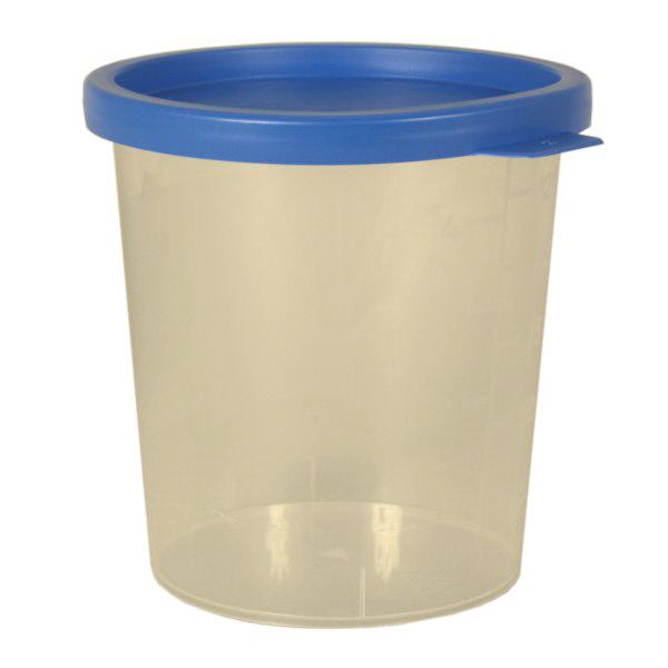 Pot à urine teinte naturelle 125 ml + couvercle à déclic bleu