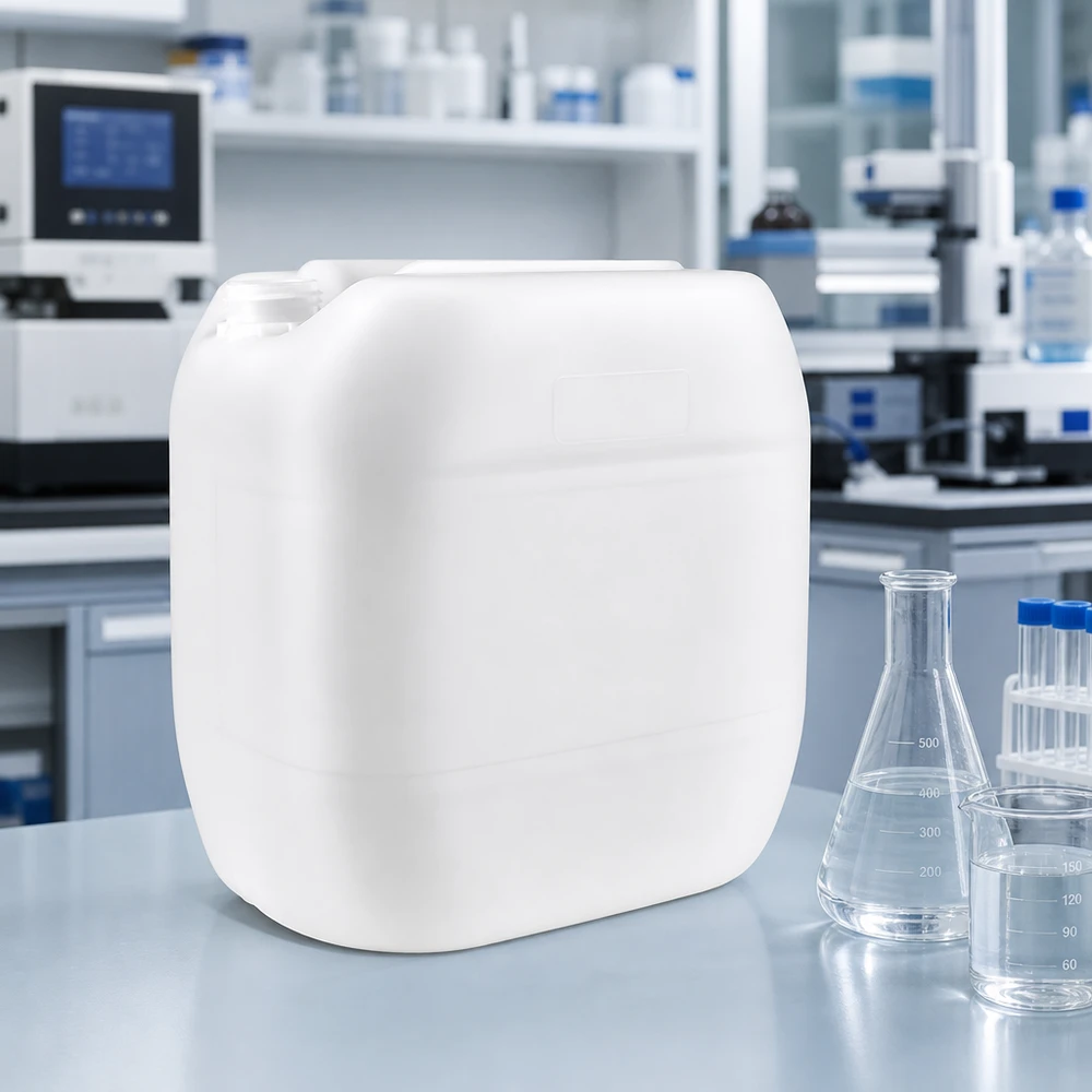 Jerrican de 30 litres sans bouchon Grand bidon empilable de 30 L sans couvercle, en plastique blanc adapté au contact alimentaire