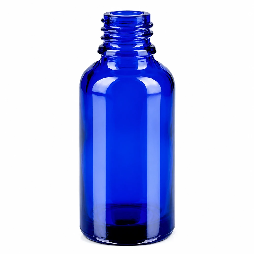 Flacon 30ml 11mm SV noir OV BlueLine UT18/30 Flacon compact de 30 ml d'un bleu cobalt élégant pour les cosmétiques et les sérums DIY