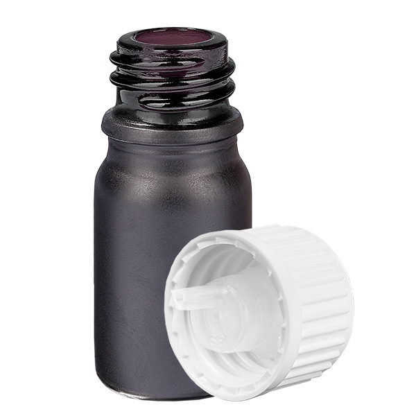 Flacon compte-goutte 5ml 0.9mm blanc STD BlackLine UT18/5