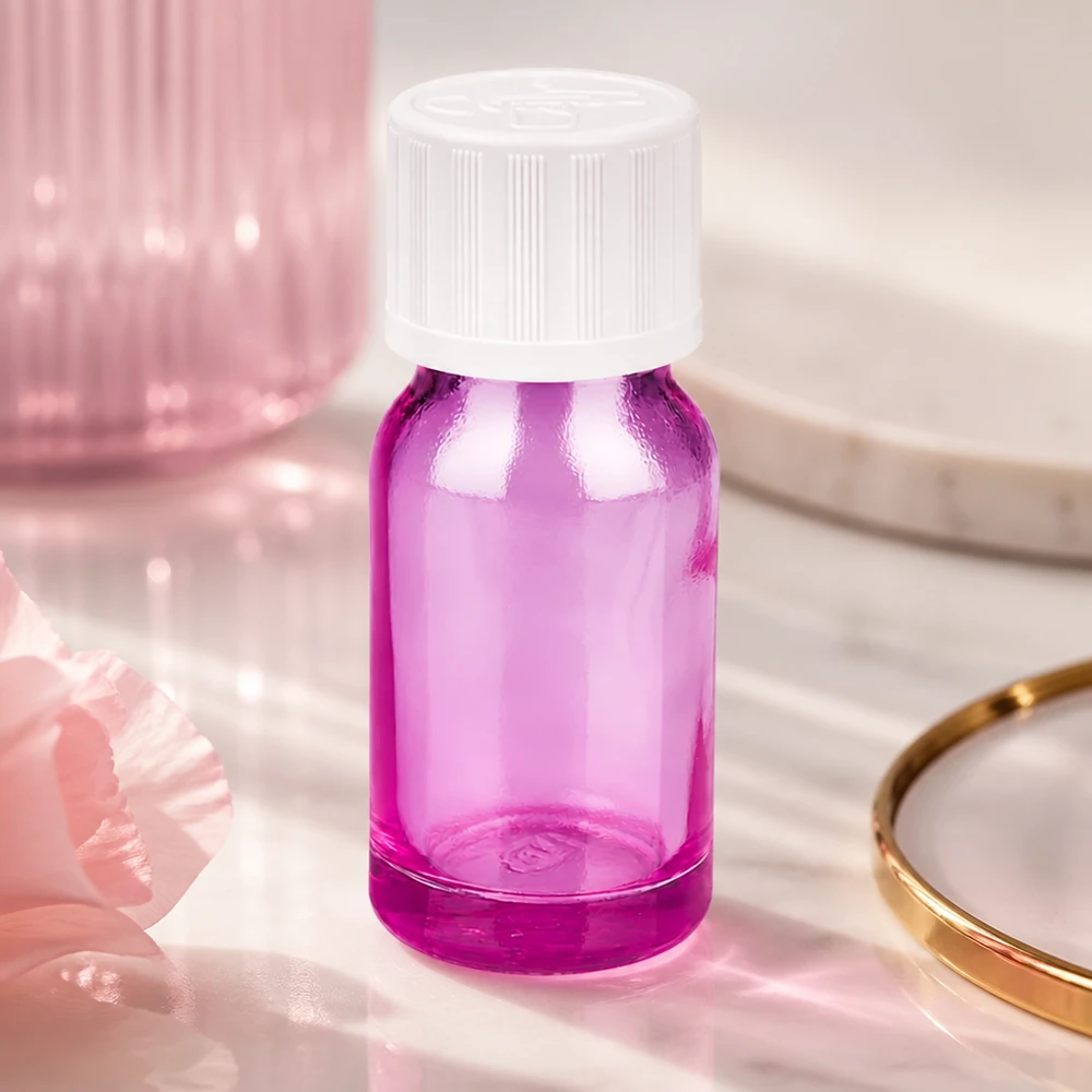 Flacon compte-gouttes 10ml 1.2mm blanc standard sécurité enfant PurpleLine.UT18/10 Bouteille violette de 10ml avec un compte-gouttes de 1.2mm idéale pour les cosmétiques et sérums DIY