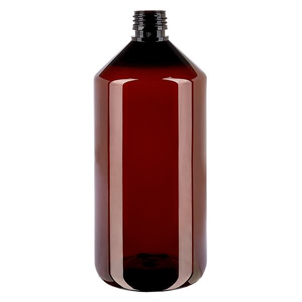 Flacon médical en PET 1000 ml ambré, PP28 sans bouchon Flacon médical en PET 1000 ml ambré, PP28 sans bouchon