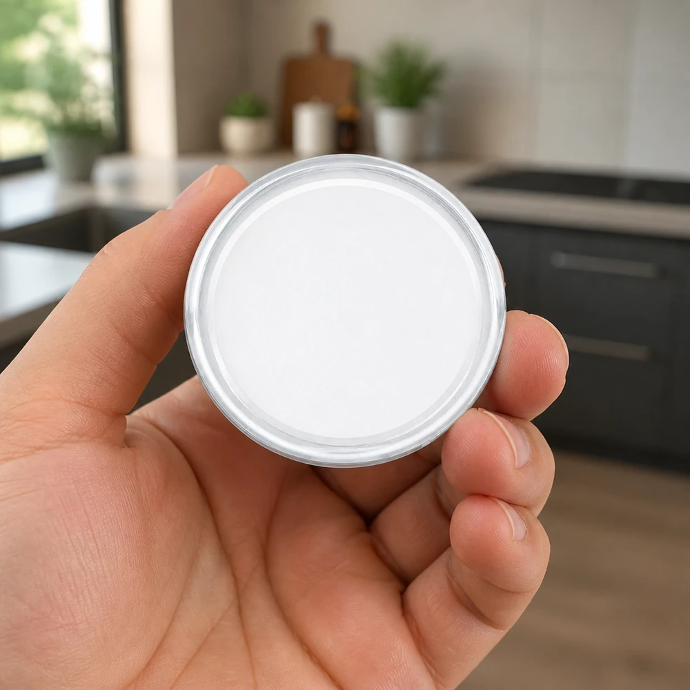 Couvercle BasicSeal 58 mm blanc (TO58) UNiTWIST Couvercle rond blanc BasicSeal 58 mm TO58 UniTwist avec bord transparent