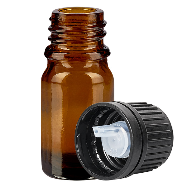 Flacon compte-goutte 5ml 1mm noir OV BrownLine UT18/5