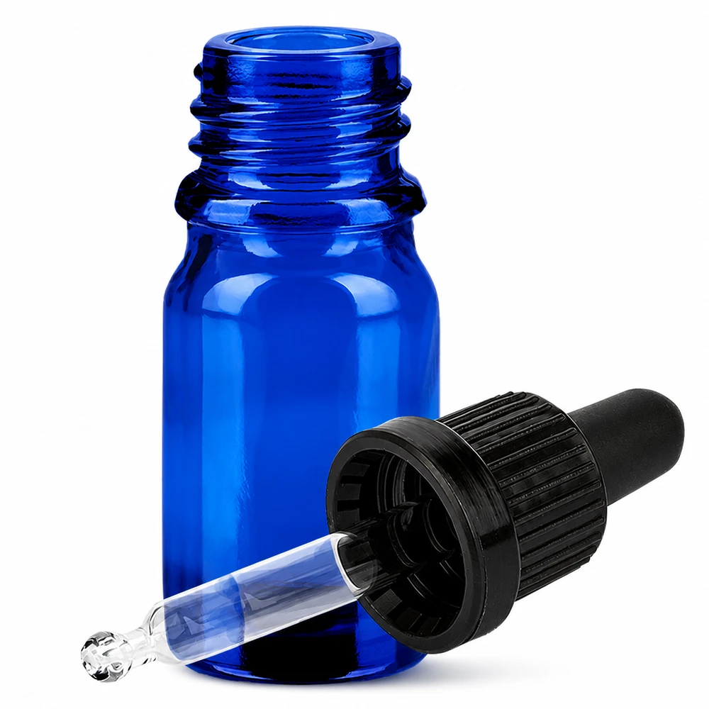 Flacon à pipette 5ml noir OV BlueLine UT18/5 Bouteille d'aromathérapie 5ml bleu avec compte-gouttes en verre OV BlueLine UT18/5