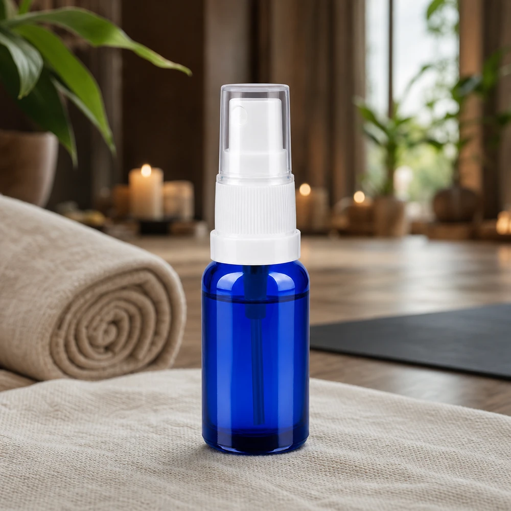 Vaporisateur 20ml blanc/tr. STD BlueLine UT18/20 Bouteille en verre de 20ml avec vaporisateur blanc idéal pour les cosmétiques DIY et les produits de soins naturels