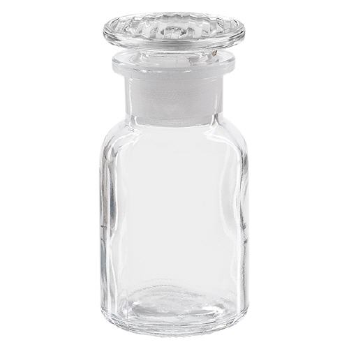 Flacon pharmaceutique 100 ml col large + bouchon verre clair Flacon pharmaceutique 100 ml col large + bouchon verre clair