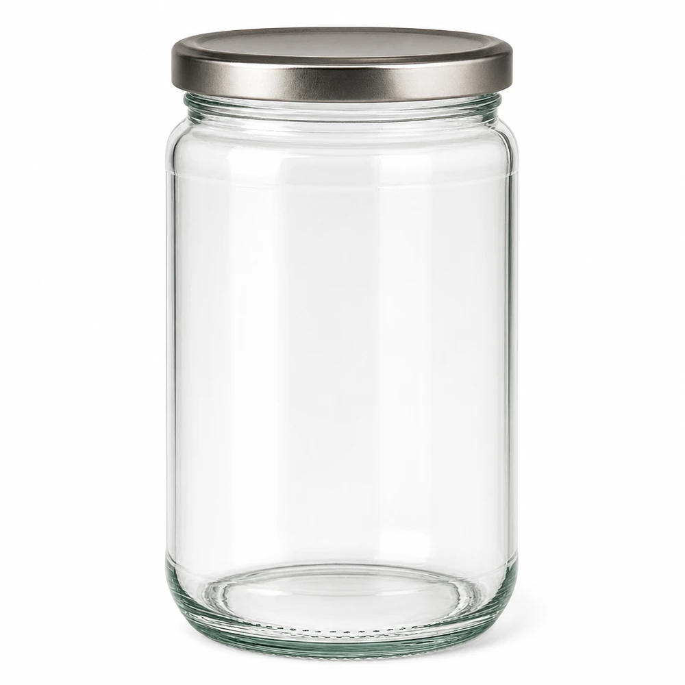 305ml Verre rond avec couvercle BasicSeal argent UNiTWIST