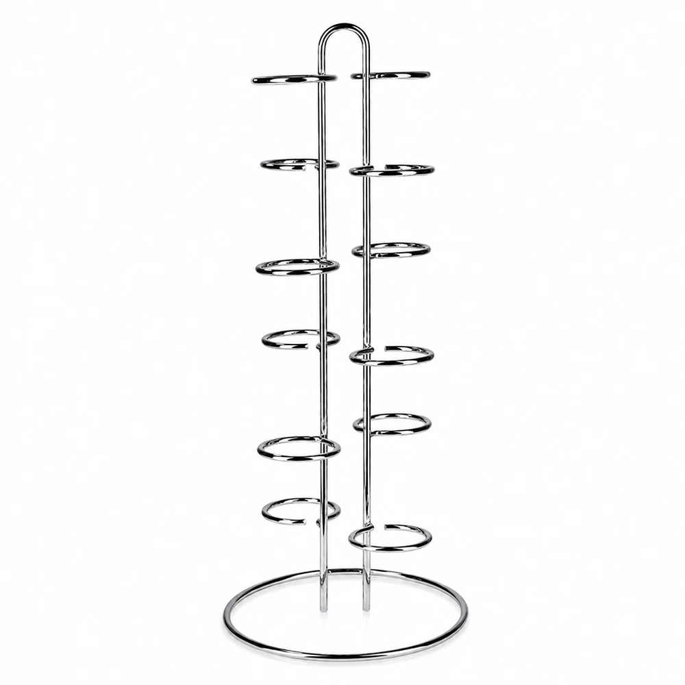 Support de service Vertico12 pour 12 bocal de verre WECK Support de service Vertico12 en acier inoxydable pour 12 bocaux WECK avec supports en forme de spirale sur pied rond