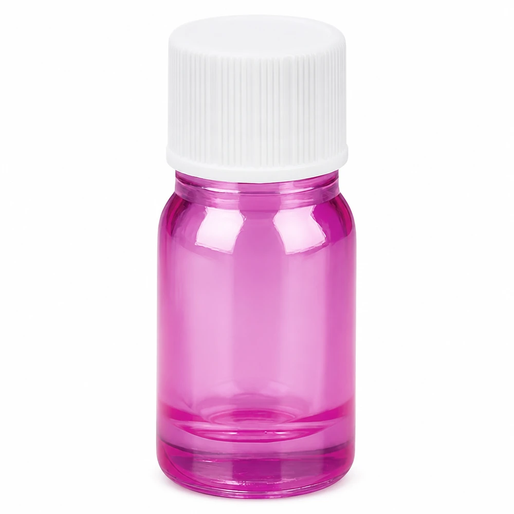 Flacon 5ml bouchon à vis 11mm blanc standard PurpleLine UT18/5 Flacon de laboratoire compact de 5ml en verre de haute qualité avec bouchon blanc de sécurité pour les enfants