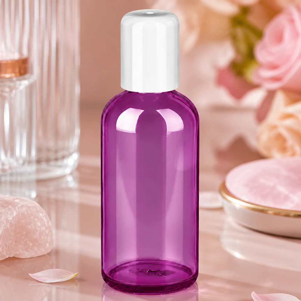 Flacon roll-on 100ml blanc standard PurpleLine UT18/100 Flacon en verre rechargeable de 100ml à roll-on, aspect Purple Line, pour un emballage cosmétique durable