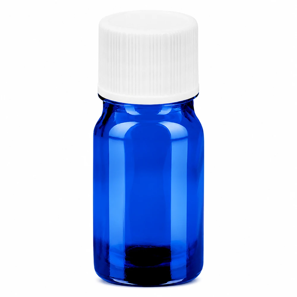 Flacon de 5ml 11mm SV blanc STD BlueLine UT18/5 Bouteille compacte de 5ml en verre bleu de haute qualité avec filetage de 11mm SV blanc standard