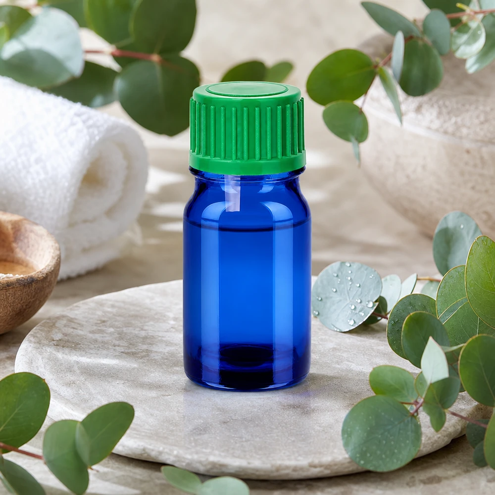 Flacon compte-goutte 5ml 0.8mm vert STD BlueLine UT18/5 Flacon compte-gouttes 5ml série BlueLine avec protection UV grâce à un verre bleu et un bouchon vert sûr