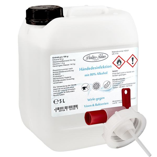 Recharge de désinfectant pour les mains 5L Doktor-Klaus Recharge de désinfectant pour les mains 5L Doktor-Klaus
