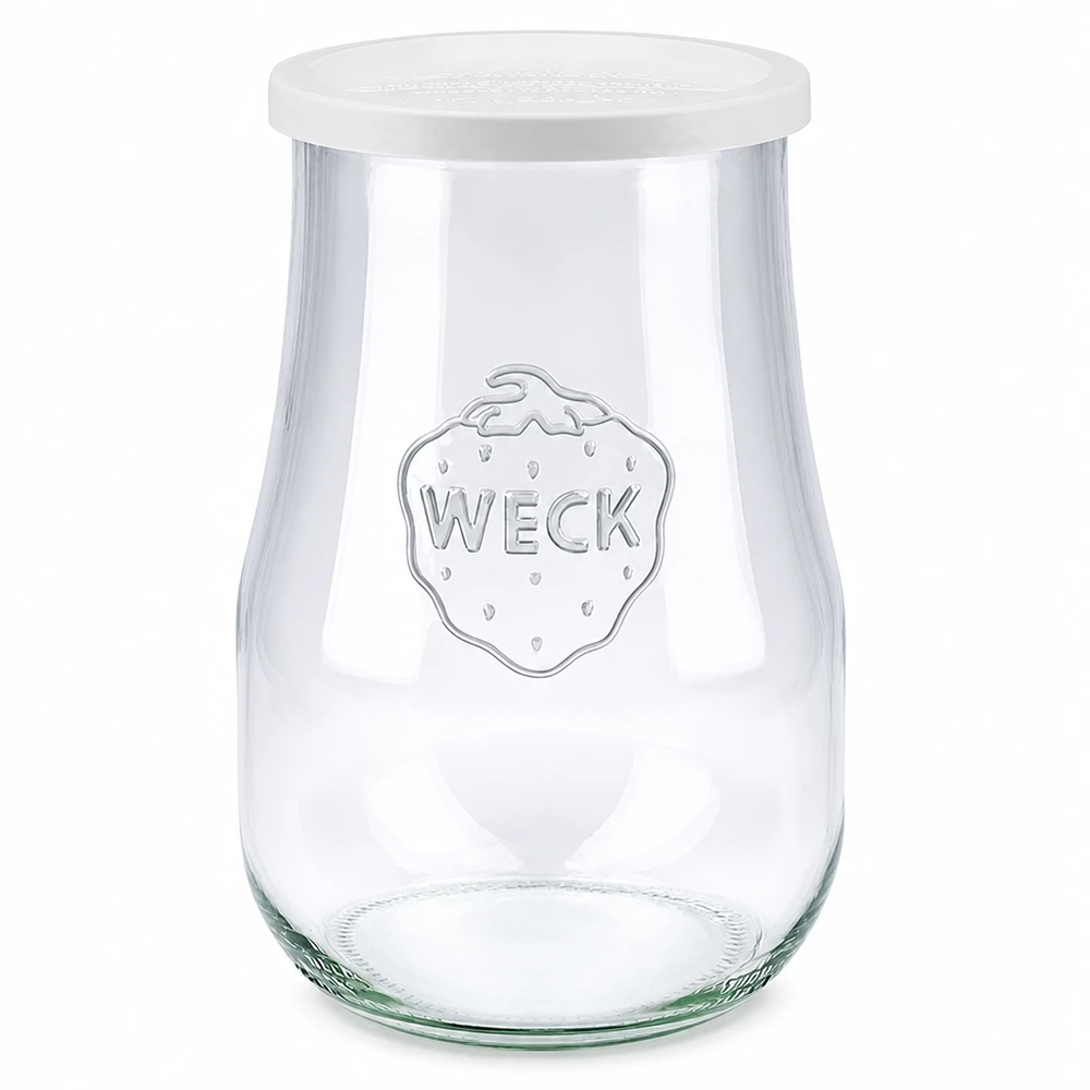 1750ml bocal tulipe avec couvercle fraîcheur WECK RR100 WECK Pot tulipe 1750ml avec couvercle fraîcheur blanc RR100 Pot de conservation en verre clair pour les provisions