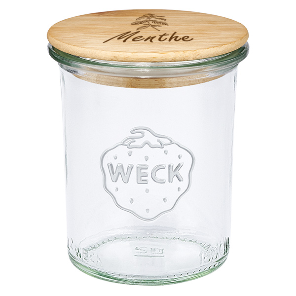 Coffret en bois « Menthe » avec verre WECK 160 ml