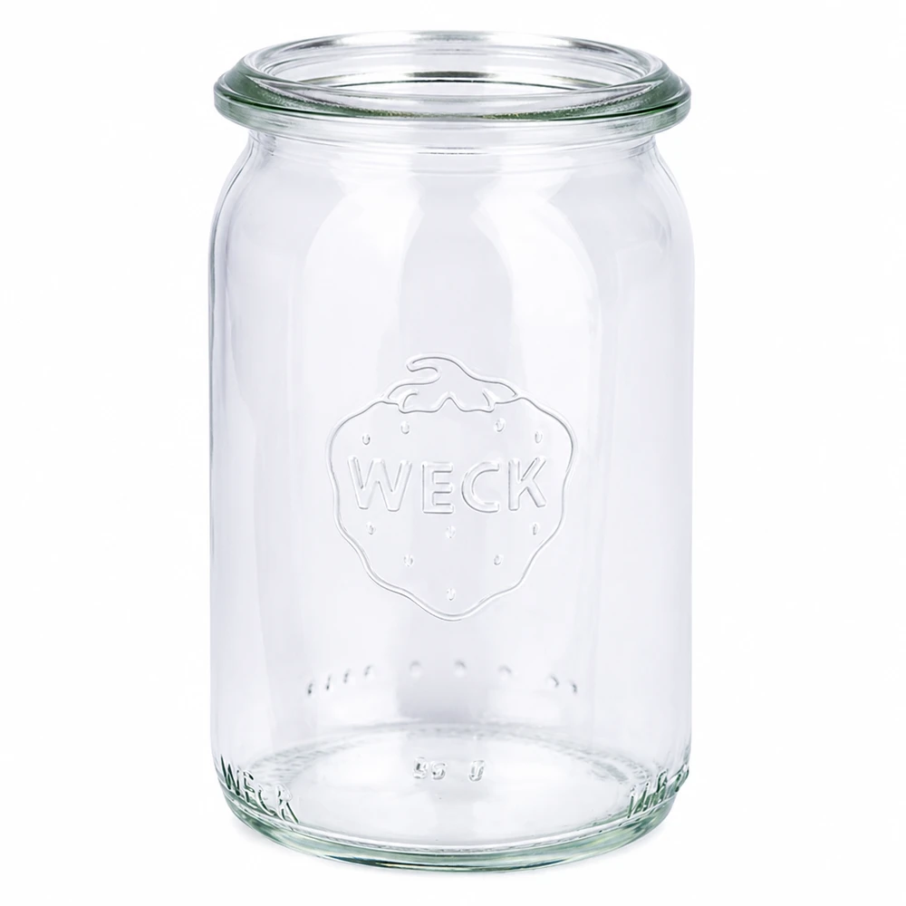 WECK Pot cylindrique 145ml RR40 Pot de conservation transparent sans couvercle pour la conservation et les provisions