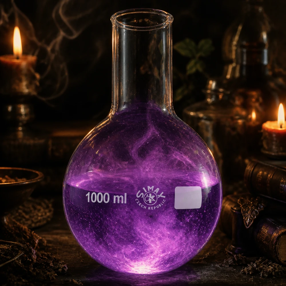 Ballon à fond plat 1000ml col large borosilicate avec bord arrondi Ballon rond en verre de laboratoire 1000ml à large ouverture pour les solides et les liquides
