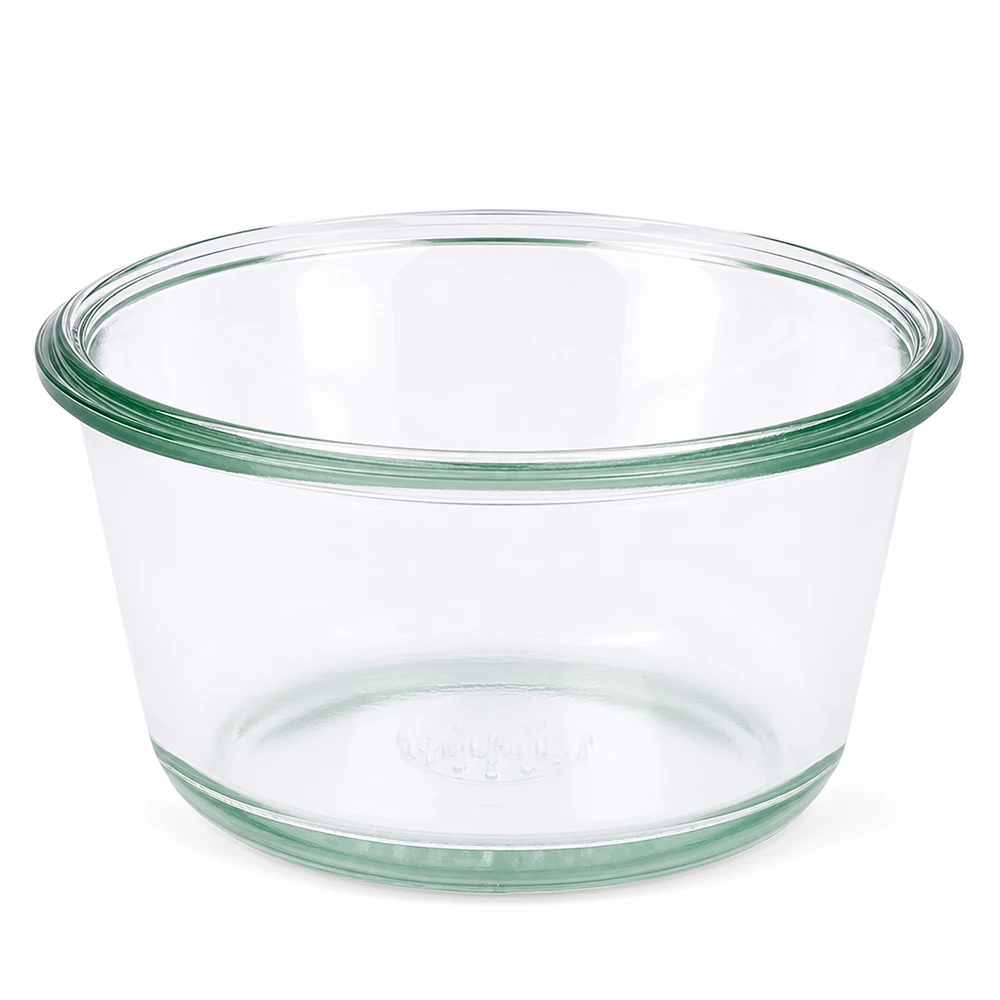 290ml bocal gourmet WECK RR100 WECK Pot Gourmet 290ml RR100 pot rond en verre transparent vide sur fond blanc