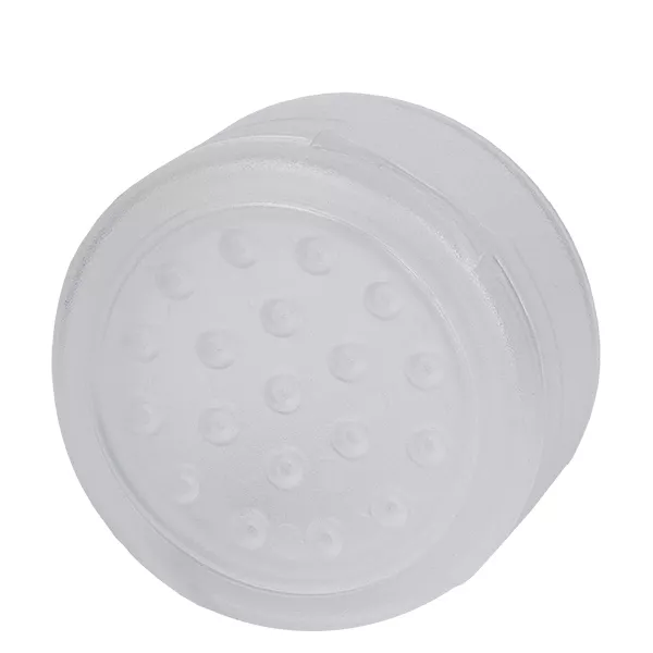 Bocal à sel/épices Couvercle avec garniture blanche - 19 trous ø3.5mm. Filetage de 41mm. Charnière à charnière. EN PP. Bocal à sel/épices Couvercle avec garniture blanche - 19 trous ø3.5mm. Filetage de 41mm. Charnière à charnière. EN PP.