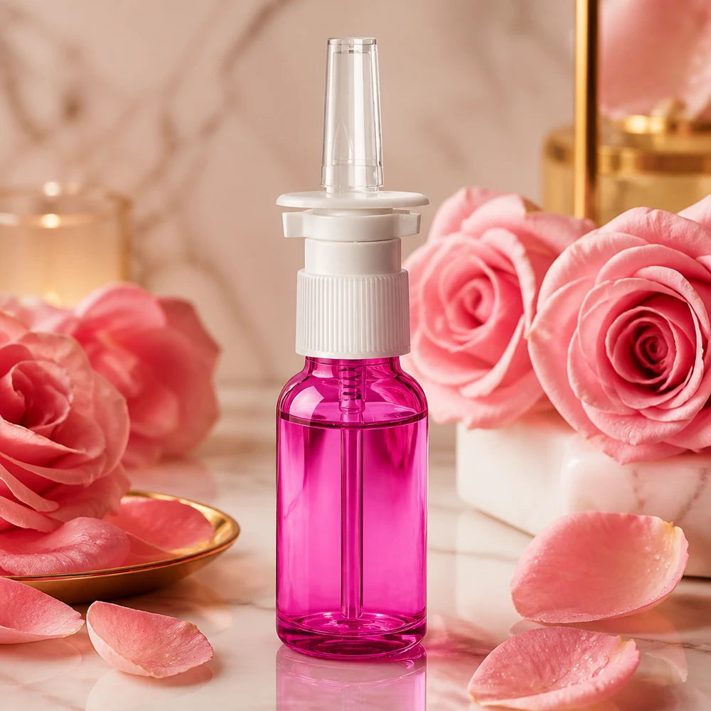 Vaporisateur nasal 20ml blanc/transparent standard PurpleLine. UT18/20 Vaporisateur pratique de 20 ml en violet pour les sprays nasaux médicaux et cosmétiques
