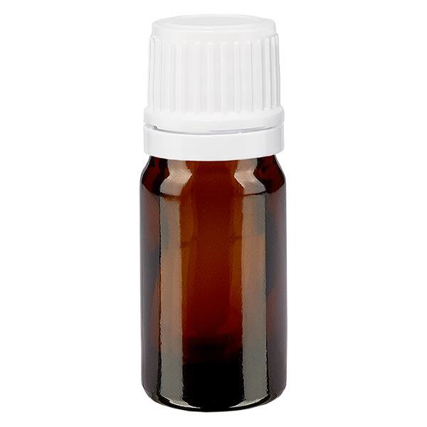 Flacon de pharmacie brun 5ml bouchon vissable blanc bouchon d'inviolabilité Flacon de pharmacie brun 5ml bouchon vissable blanc bouchon d'inviolabilité