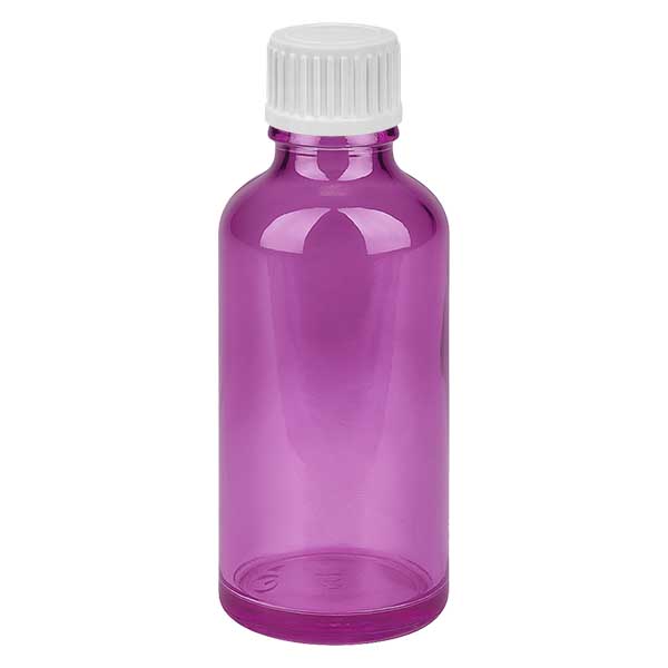 Flacon 50ml (globules) 3mm bague de coulée blanche standard PurpleLine. UT18/50