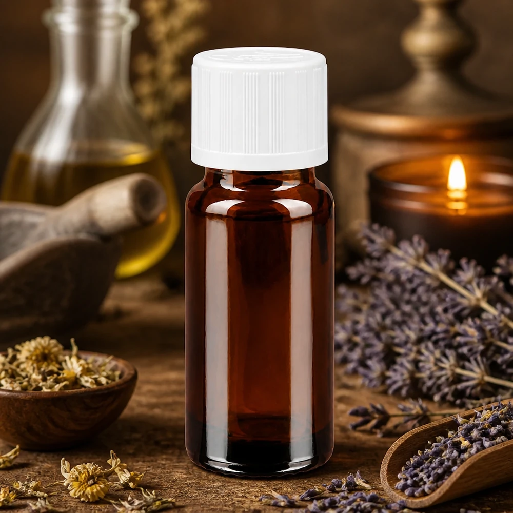 Flacon de pharmacie brun 10ml bouchon vissable blanc sécurité enfant Flacon de conservation pour aromathérapie, 10 ml, en verre brun anti-UV avec bouchon blanc de 11 mm