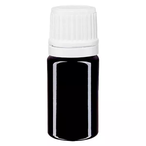 Flacon à pharmacie violet 5ml bouchon à vis blanc fermeture inviolable Flacon à pharmacie violet 5ml bouchon à vis blanc fermeture inviolable