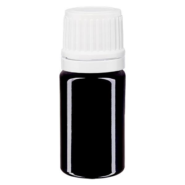 Flacon à pharmacie violet 5ml bouchon à vis blanc fermeture inviolable Flacon à pharmacie violet 5ml bouchon à vis blanc fermeture inviolable