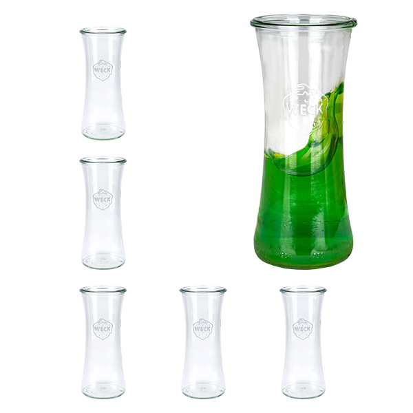 Lot de 6 pots Weck 700 ml Verre à délicatesse rond Lot de 6 pots Weck 700 ml Verre à délicatesse rond