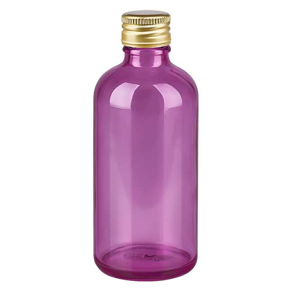 Flacon 100ml bouchon à visser 11mm alu-or standard PurpleLine. UT18/100