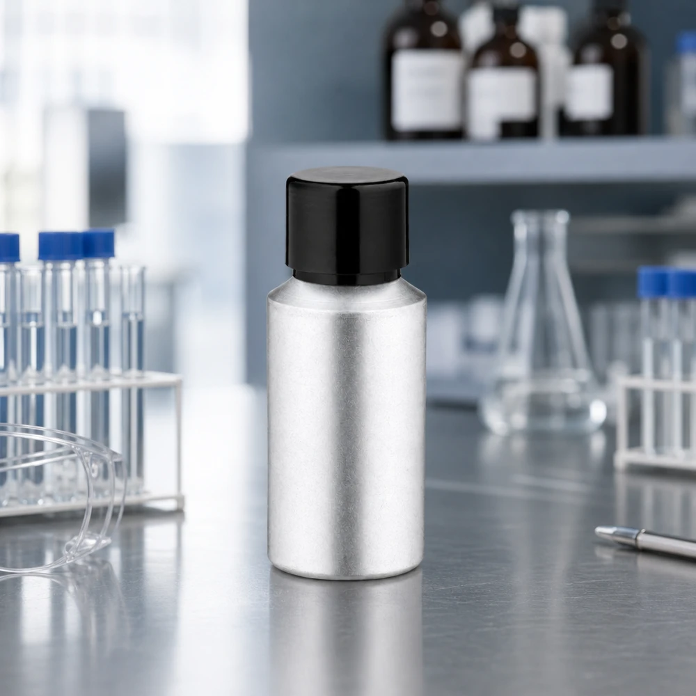 Bouteille en aluminium teinté 30 ml, avec bouchon à vis noir et joint conique Bouteille en aluminium robuste de 30 ml avec traitement de surface durable contre l'oxydation et l'usure