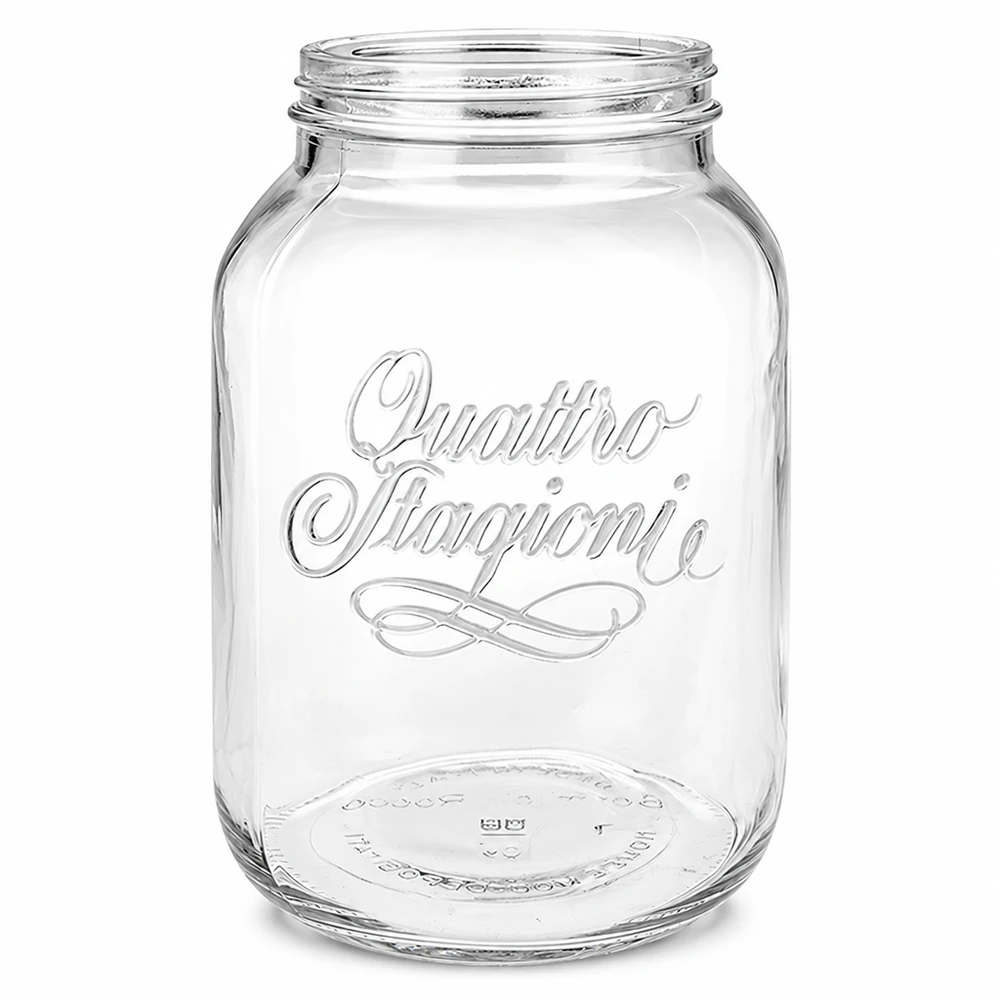3000ml Quattro Stagioni Bocal en verre transparent avec couvercle à visser pour le stockage et la conservation des aliments.