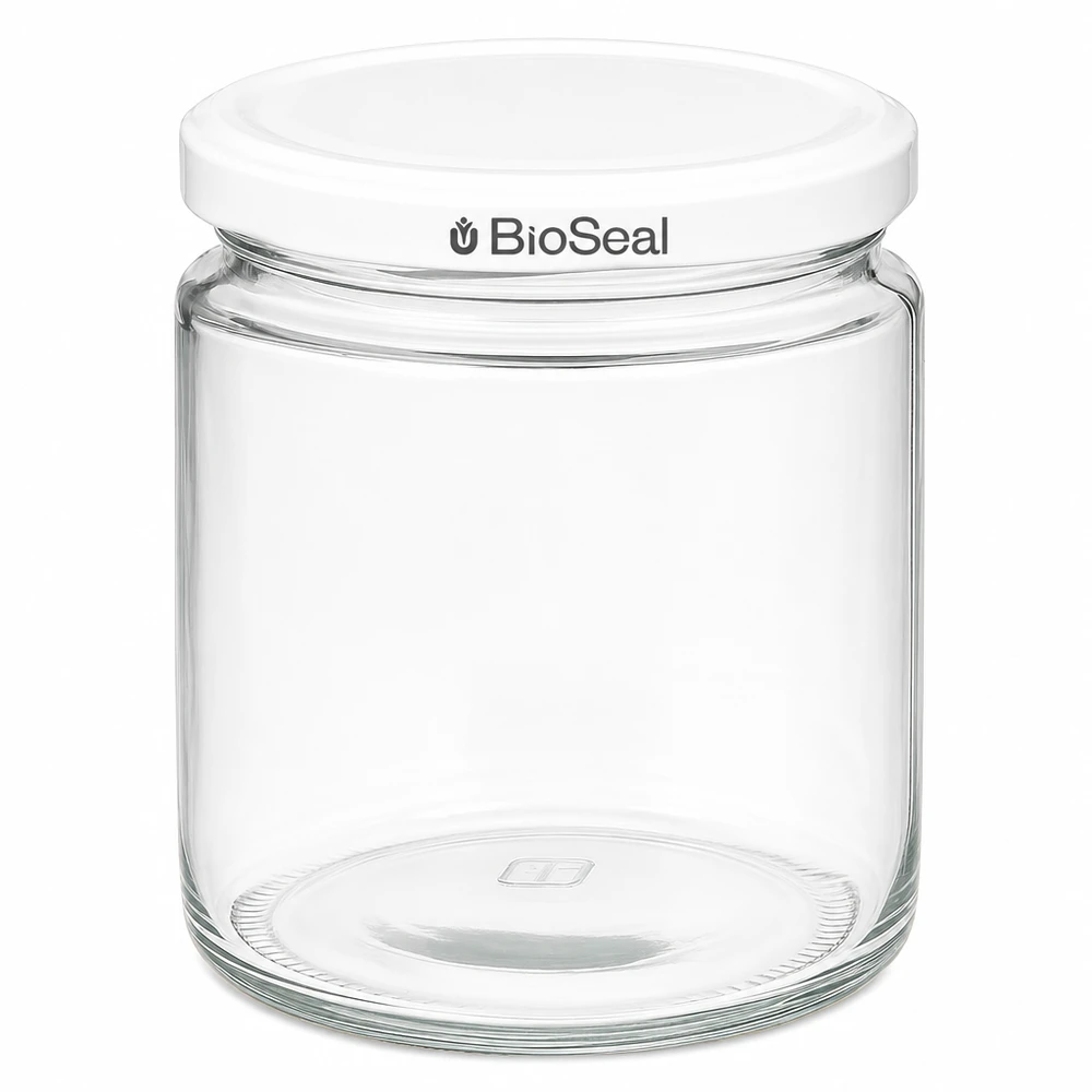 Pot à miel 350 g avec couvercle blanc BioSeal UNiTWIST Pot de miel de 250ml avec couvercle blanc BioSeal UNiTWIST vide transparent Pot de confiture de miel