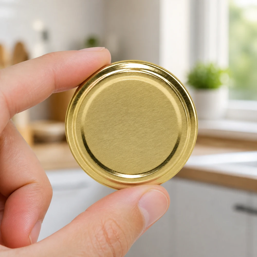 Couvercle doré TO70 pour bocaux de 70 mm, modèle BasicSeal UNiTWIST, pour confitures et conserves
